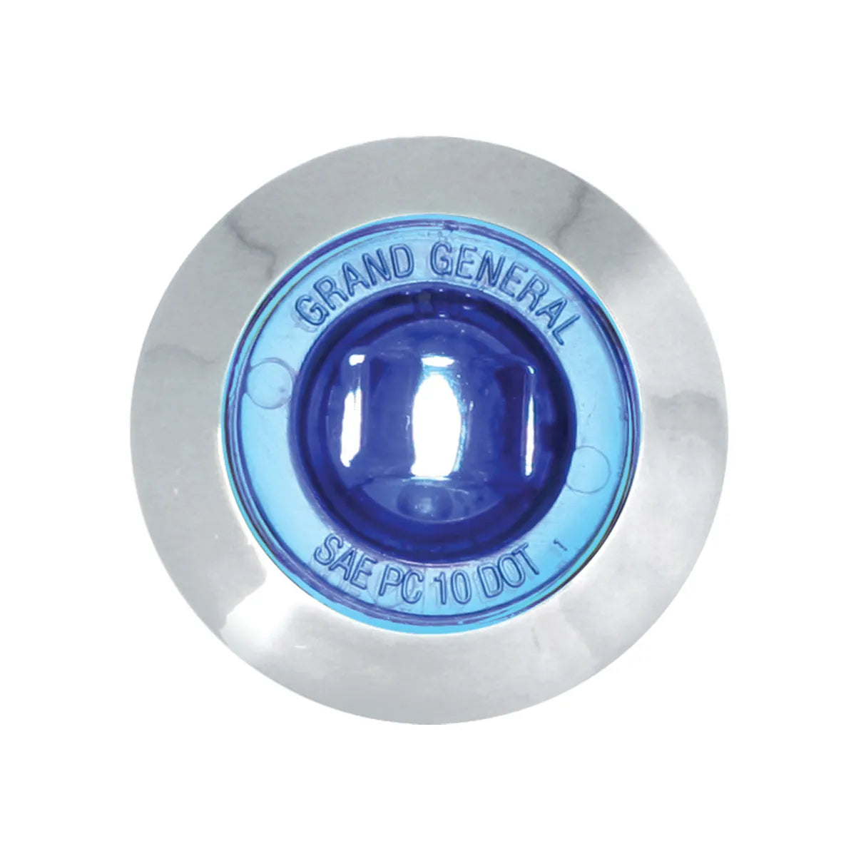 1″ Diameter Mini Wide Angle LED Marker Light With Chrome Bezel Blue Blue
