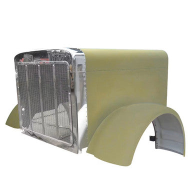 Aluminum Hood Fiberglass Fenders Peterbilt 379 127" BBC