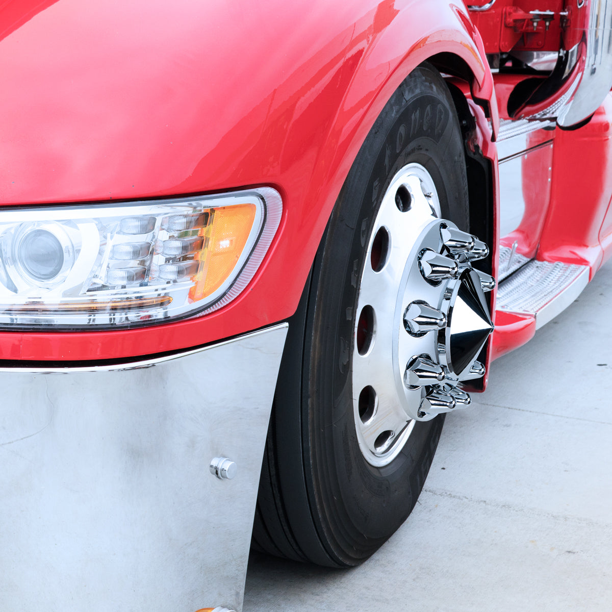 1-1/2" X 2-3/4" Chrome Plastic Bullet Nut Cover - Push-On