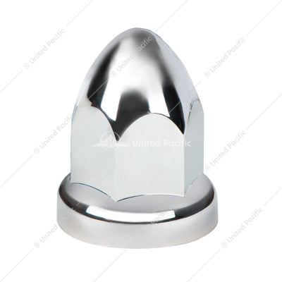 Chrome Plastic Bullet Nut Cover With Flange - Push-On- 33mm X 2-3/8" (Bulk)