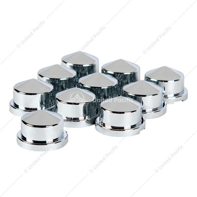 Chrome Plastic Pointed Nut Covers - Push-On - 3/4" X 7/8"