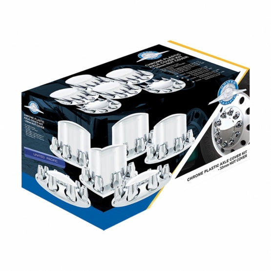 Pointed Axle Cover Combo Kit With 33mm Standard Thread-On Nut Covers & Nut Cover Tool - Chrome