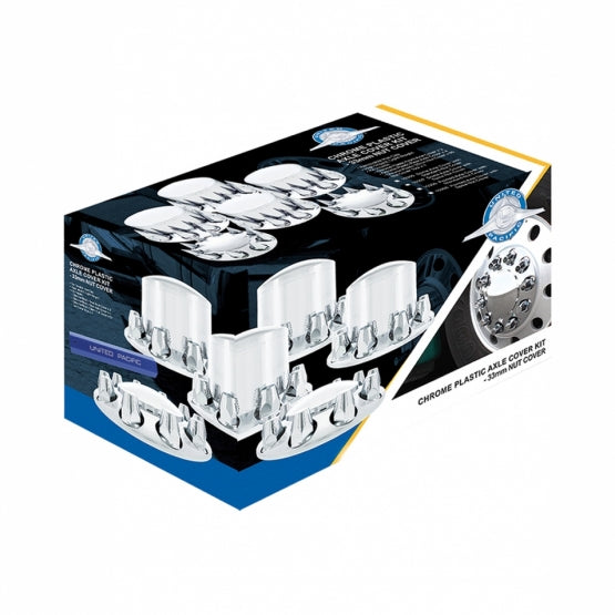 Pointed Axle Cover Combo Kit With 33mm Spike Nut Covers & Nut Cover Tool - Chrome