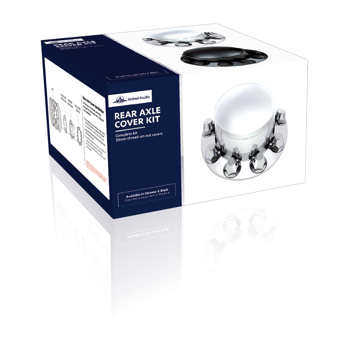 Dome Rear Axle Cover With 33mm Standard Thread-On Nut Covers - Matte Black