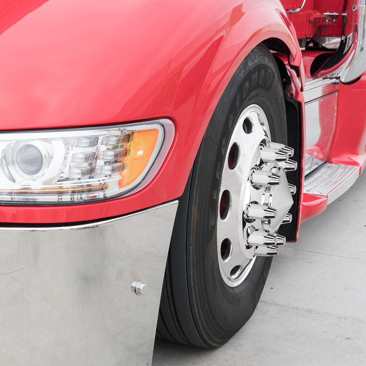 33mm X 4" Chrome Plastic Extra Tall Nut Cover With Flange - Thread-On (Bulk)