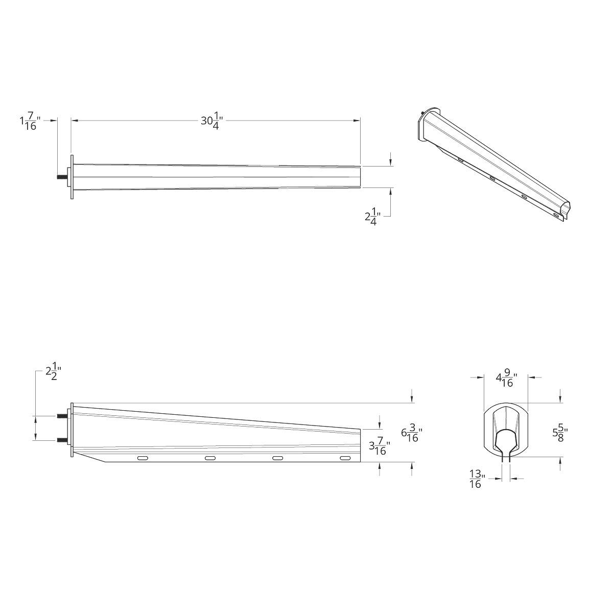 30" Stainless Heavy Duty Mud Flap Hangers With Reflector - 2.5" Bolt Pattern (Pair)