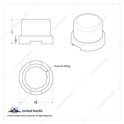 7/16" x 1/2" Chrome Plastic Flat Top Nut Covers - Push-On(10-Pack)