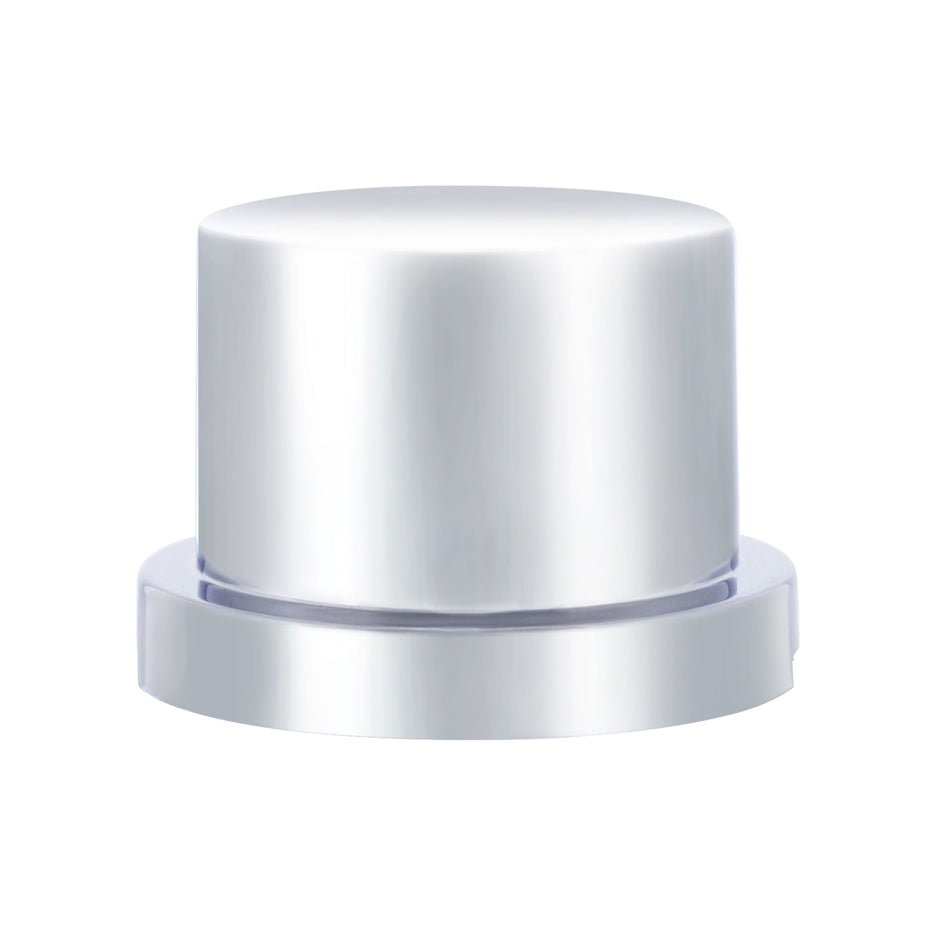 1/2"x5/8" Push-On Chrome Plastic Flat Top Nut Covers - 10 Pack
