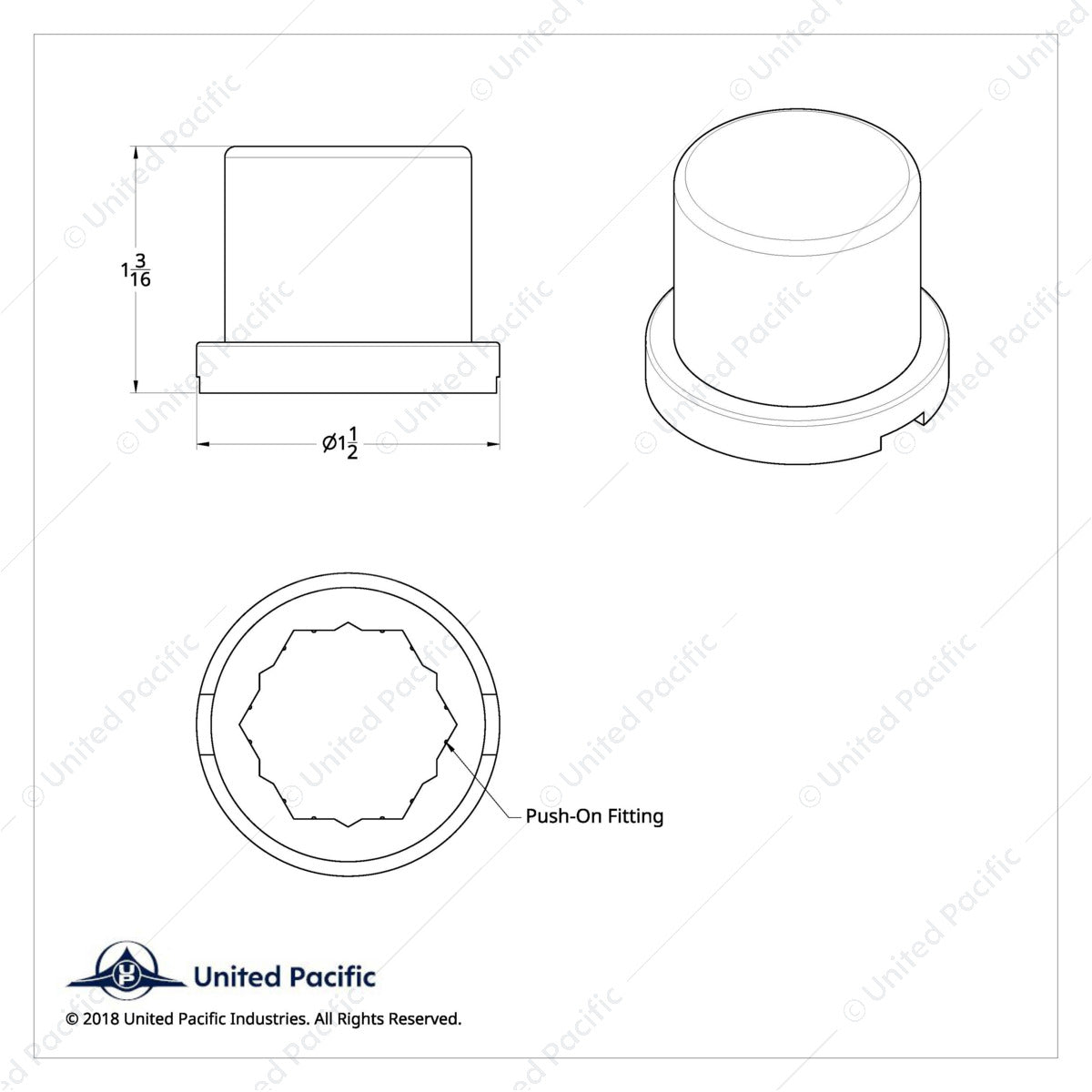 15/16" x 1-3/16" Chrome Plastic Flat Top Nut Covers - Push-On (60 pieces)