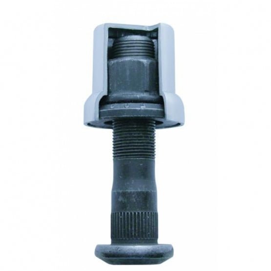 33mm X 2" Chrome Plastic Flat Top Nut Cover With Flange - Push-On (Bulk)