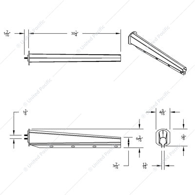30" Chrome Heavy Duty Mud Flap Hangers - 1-1/8" Bolt Pattern (Pair)