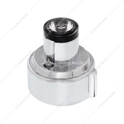 Austin Style Gun Cylinder Gearshift Knob With LED 9/10 Speed Adapter - Chrome/Amber LED