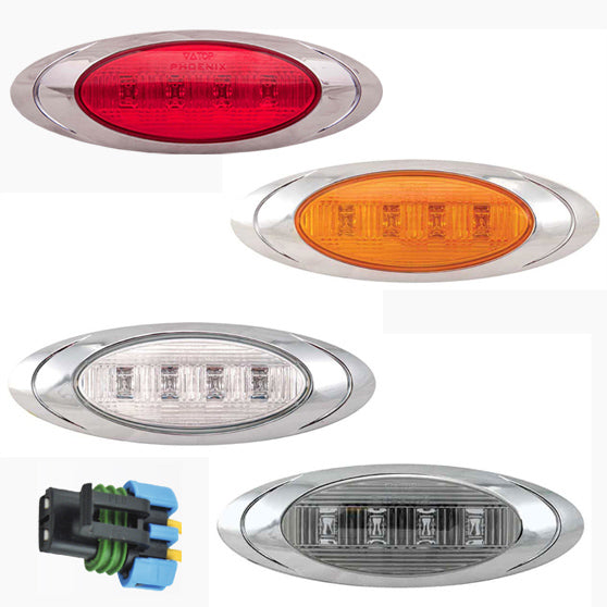 LITE KIT P1 AMBER LED PACKARD PLUG W/CHROME BEZEL