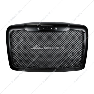 MESH BLACK GRILLE WITH BUG SCREEN & LOGO MOUNT MADE FOR 2008-2017 FREIGHTLINER CASCADIA