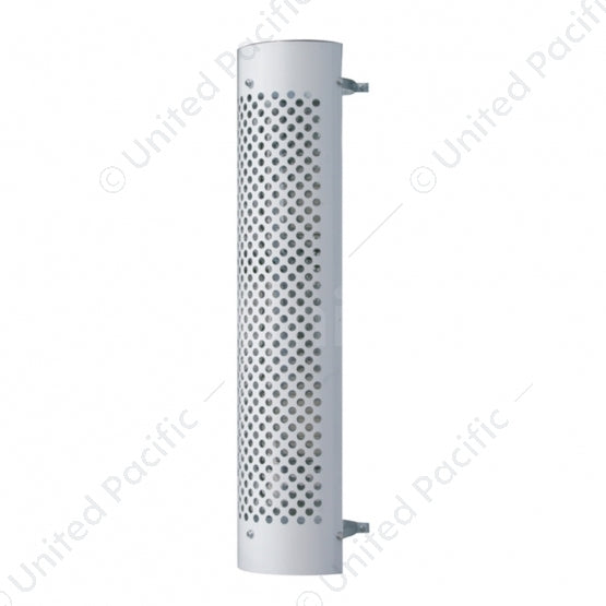 48" Tall 180 Degree Stainless Exhaust Muffler Shield For 6" Diameter Exhaust - Round Slot
