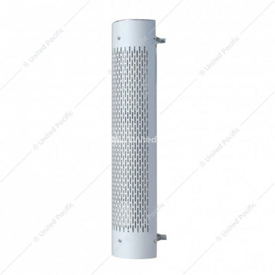 48" TALL 180 DEGREE STAINLESS EXHAUST MUFFLER SHIELD FOR 5" DIAMETER EXHAUST - VERTICAL SLOT