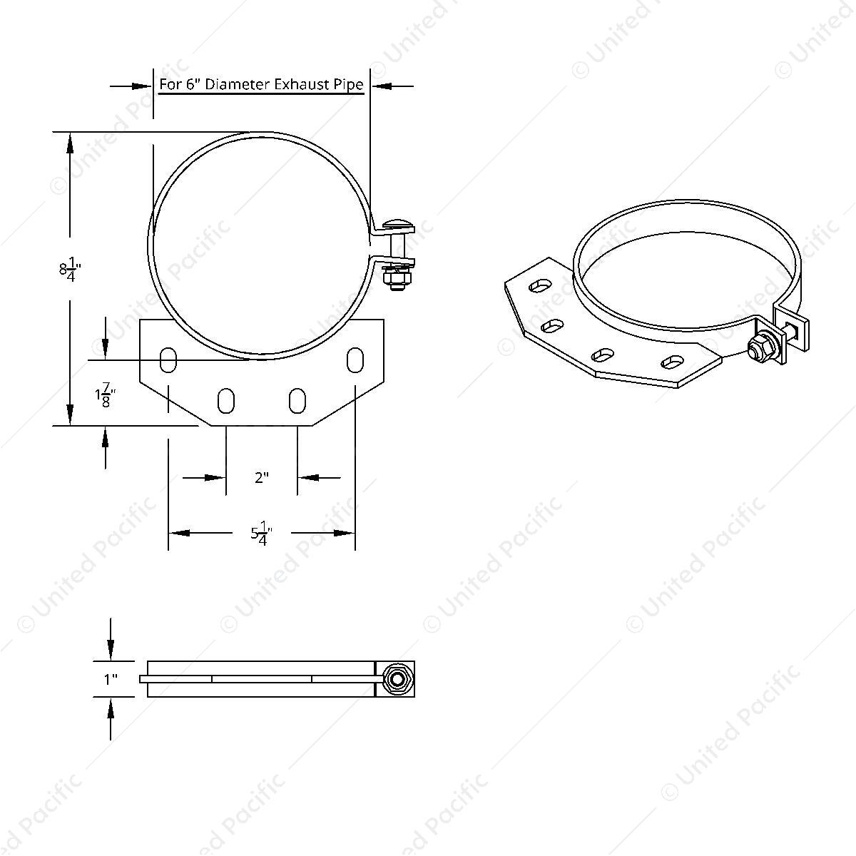 Peterbilt Ultra Cab Stainless Exhaust Clamp - 6"