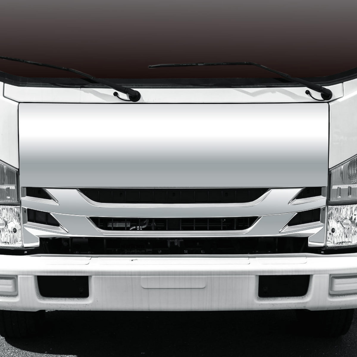 Steel Front Panel Assembly For 2008-2024 Isuzu NPR (ELF 200/300)-Chrome