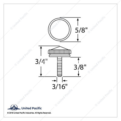 5MM CB Mounting Bolt with Amber Crystal (2-Pack)