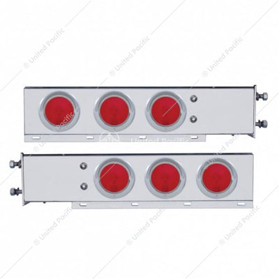 3-3/4" BOLT PATTERN DELUXE STAINLESS SPRING LOADED LIGHT BAR WITH 6X 4" LIGHTS & VISORS DRIVER SIDE ONLY