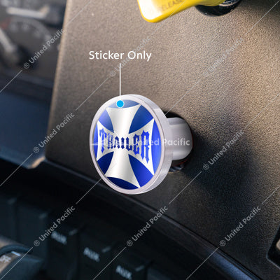 "Trailer" Maltese Cross Air Valve Knob Candy Color Sticker