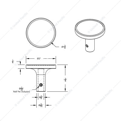 "Tractor" Long Air Valve Knob - Blue Maltese Cross Sticker