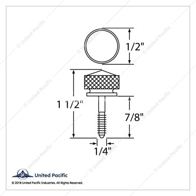 1/4"-20 Knurled Head Dash Screw for Peterbilt - Amber Crystal