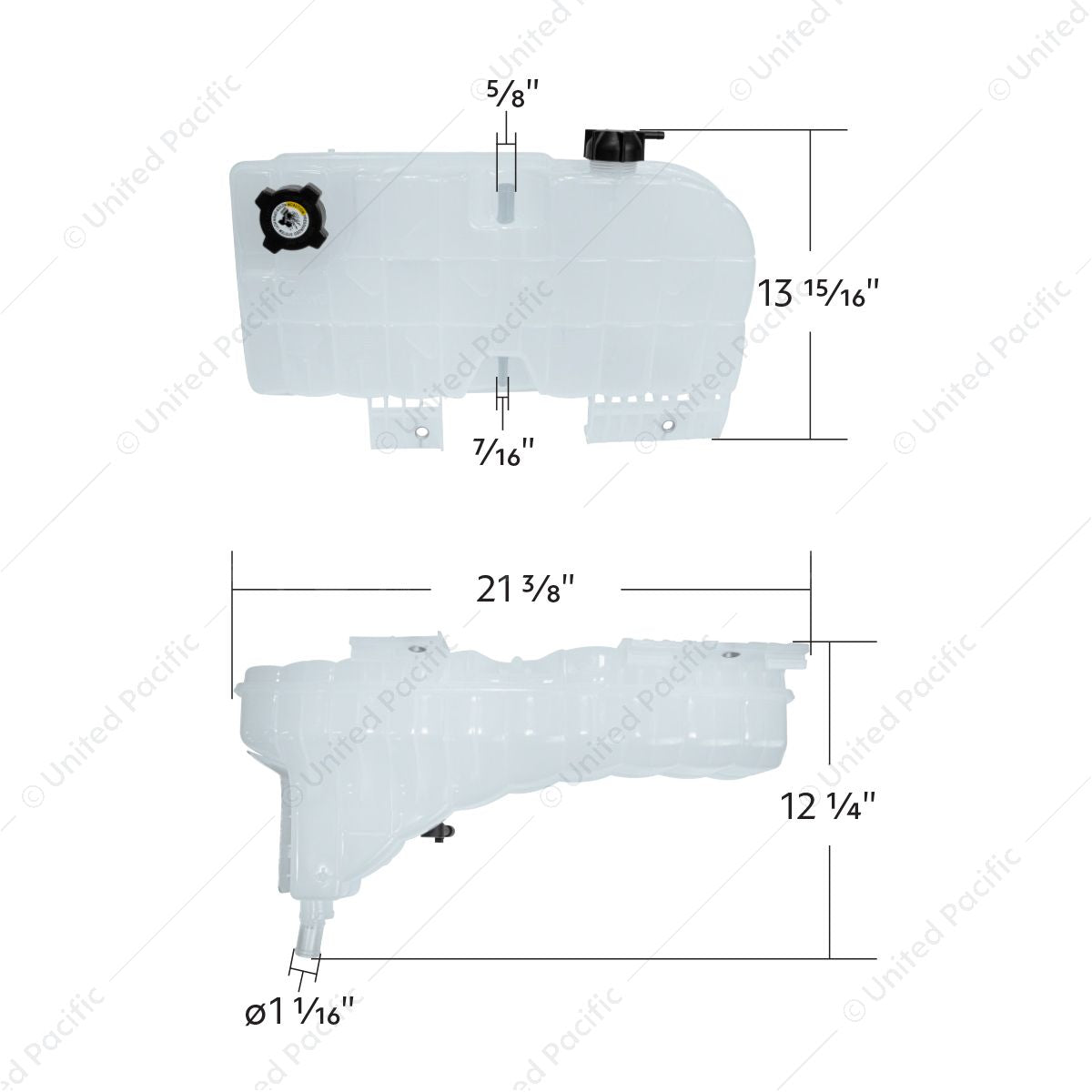 Coolant Reservoir & Coolant Level Sensor For 2008-2022 Peterbilt 389 & Kenworth W900