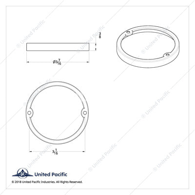 Stainless Steel Low Profile Cab Light Bezel