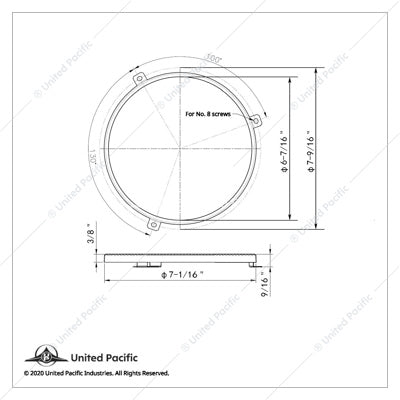 7" Stainless Steel Headlight Retaining Ring