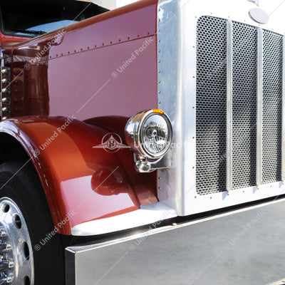 Peterbilt Stainless Steel H/Light LED Sig.W/Cryst.