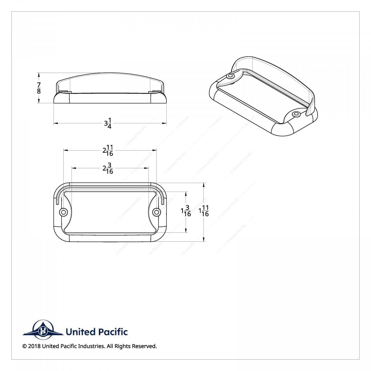 Horizontal Rectangular Bezel With Top Visor Light