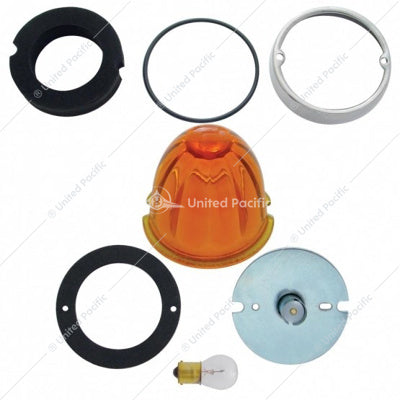 GRAKON 1000 STYLE CAB LIGHT CONVERSION KIT WITH WATERMELON GLASS LENS & 1156 BASE - AMBER