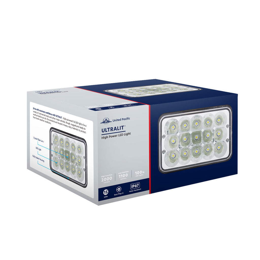 4" x 6" Ultralit - 15 High Power LED Rectangular Light