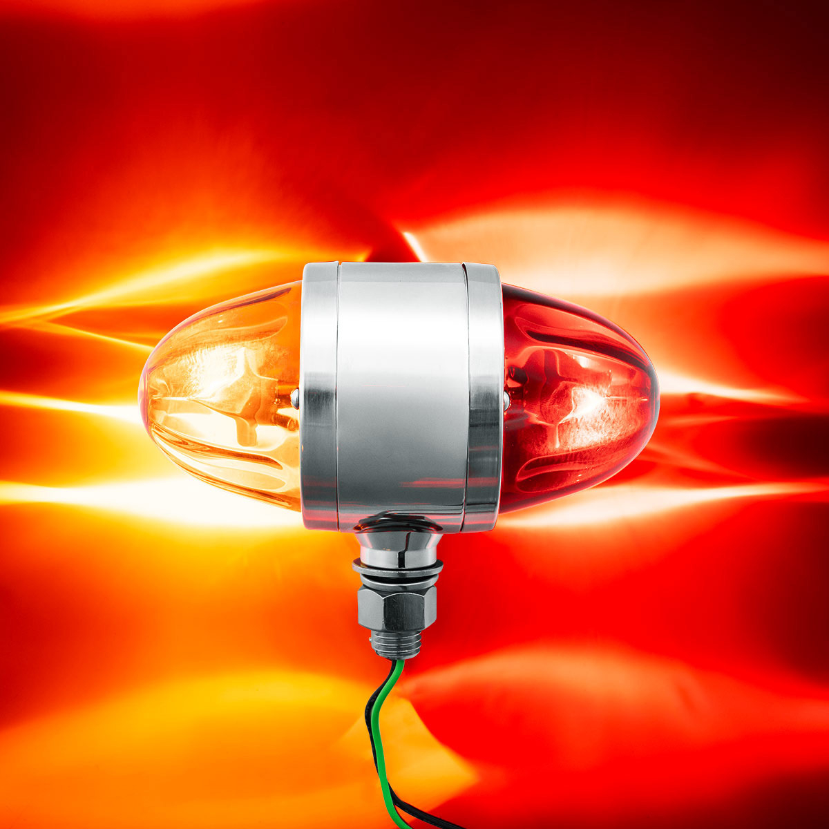 UltraBurst Chrome Double Face Glass Watermelon Light-Amber & Red LED/Amber & Red Lens