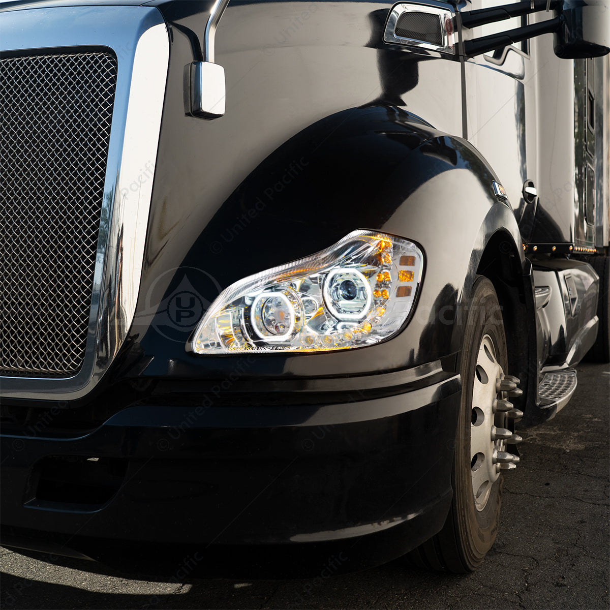 Chrome 10 LED Headlight for 2013-2021 Kenworth T680 - Passenger Side