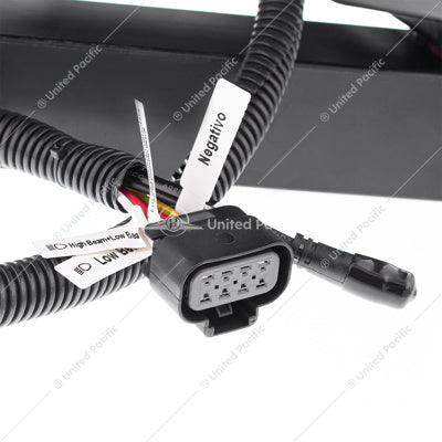 BLACK LED HEADLIGHT WITH DUAL COLOR LED LIGHT BARS FOR 2003-2017 VOLVO VN/VNL - PASSENGER