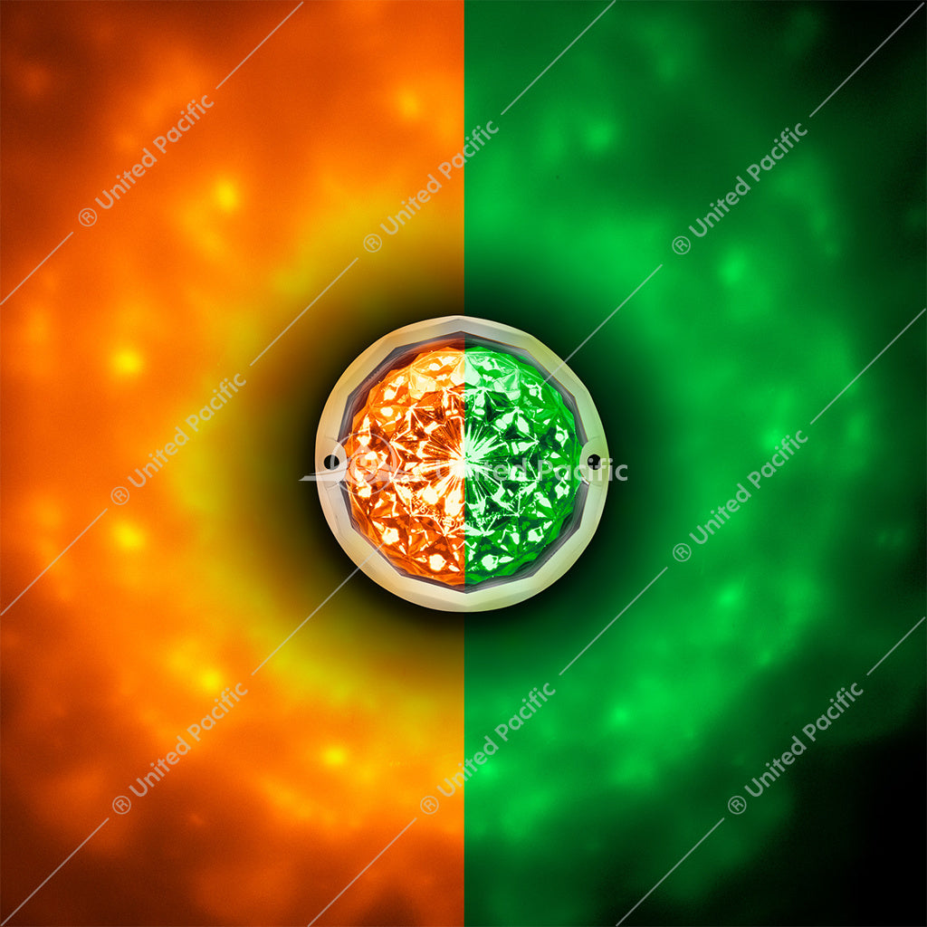 Watermelon Amber Green LED Clear Lens 19 LED Dual Function Crystal Light Kit With Bezel