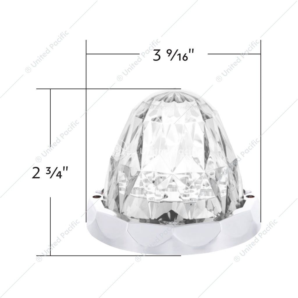 Watermelon Amber Blue LED Clear Lens 19 LED Dual Function Crystal Light Kit With Bezel-