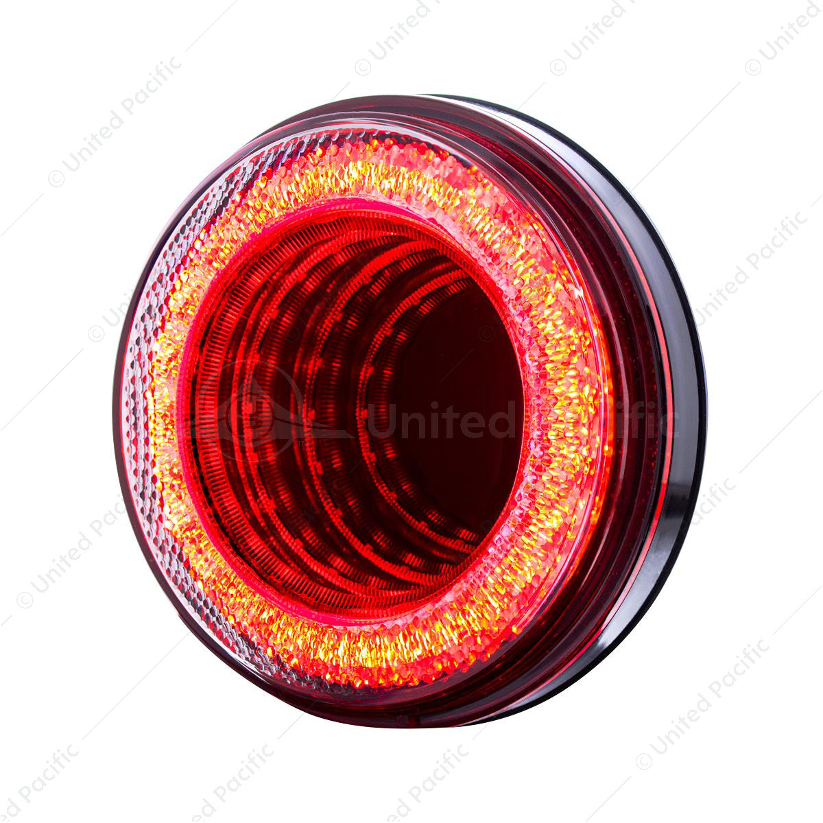 4" Round Mirage Light 24 LED STT Red/Clear