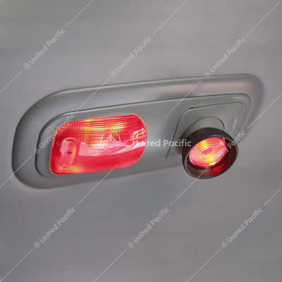 PETERBILT-RECTANGULAR DOME LIGHT LENS-RED