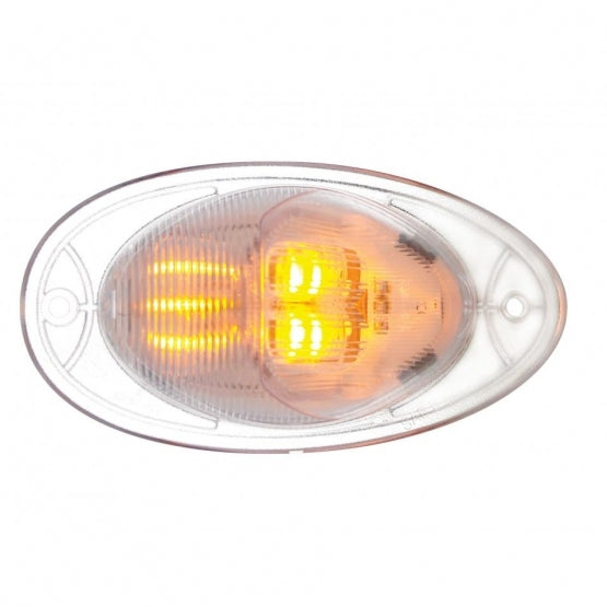 Image of the United Pacific Freightliner Cascadia Turn Signal Light - Dome Lens - 7 LED - Amber LED/Clear Lens Part # 37078