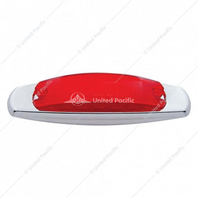 12 LED Rectangular Light (Clearance/Marker) With Chrome Bezel - Red LED/Red Lens