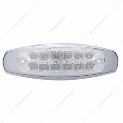 12 LED Amber/Clear Reflector Rectangular Light With Bezel (CLEARANCE/MARKER)