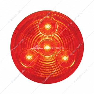 2-1/2" Round Low Profile Light (Clearance/ Marker) - Red LED/ Red Lens-4 LED