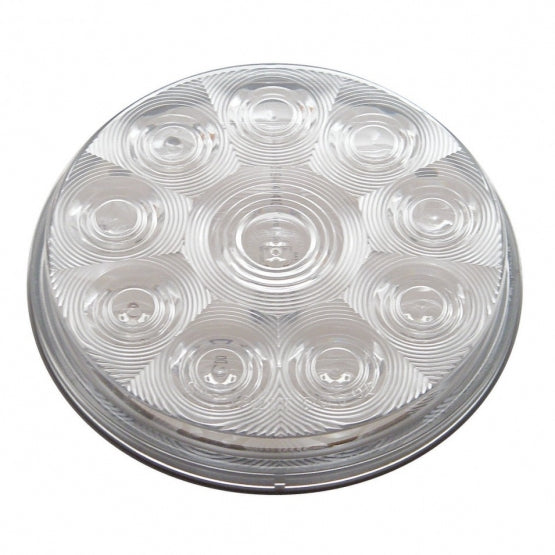 4" Round Auxiliary/Utility Light - 10 Diodes - White LED/Clear Lens