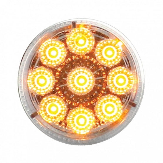 Image of the United Pacific 2" Round Amber LED Marker Light 38851 that is a universal fit for most trucks