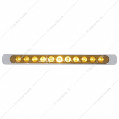 11 LED 17" P/T/C Light Bar With Chrome Bezel - Amber LED/Amber Lens