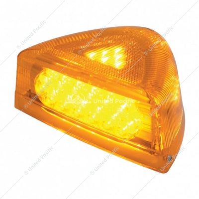Image of the United Pacific 37 LED Turn Signal Light with Chrome Base for 1987–2007 Peterbilt 379/378/357 – Amber LED/Amber Lens Part number: 39436