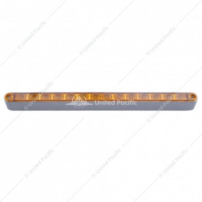 14 LED 12" Turn Signal Light Bar With Bezel - Amber LED/Amber Lens